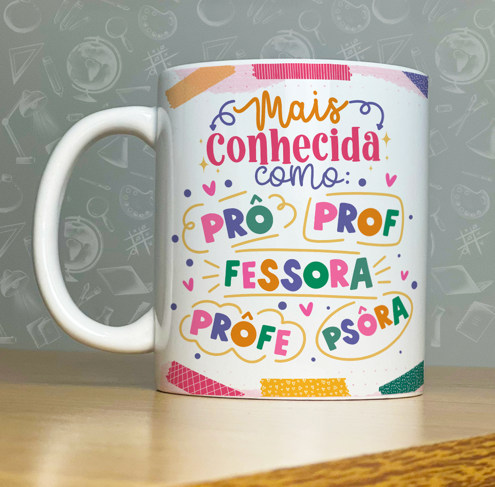 Caneca personalizada de porcelana   Tema: Dia dos professores   -  Modelo: 10
