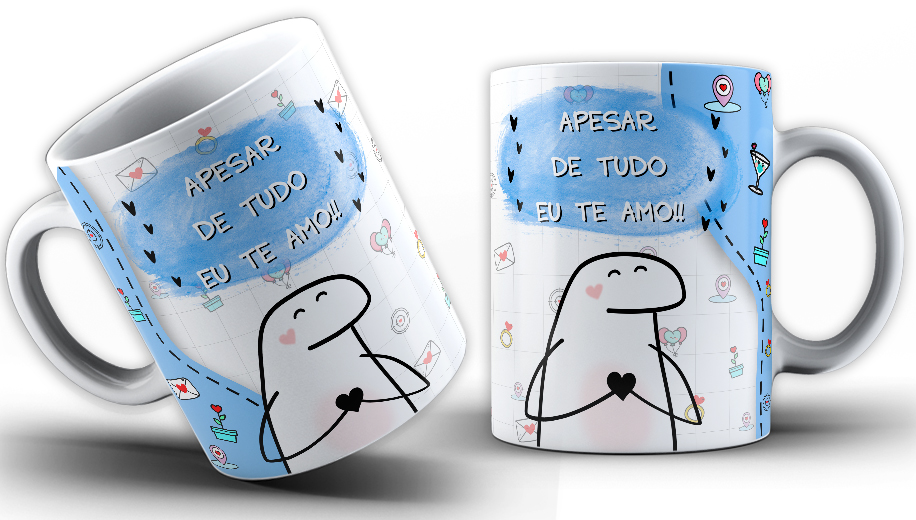 Caneca Personalizada de Porcelana - Namorados - Apesar de tudo, eu te amo