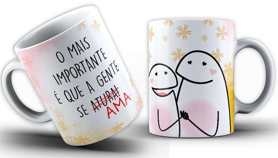 Caneca Personalizada de Porcelana - Namorados - O mais importante é que a gente se atura