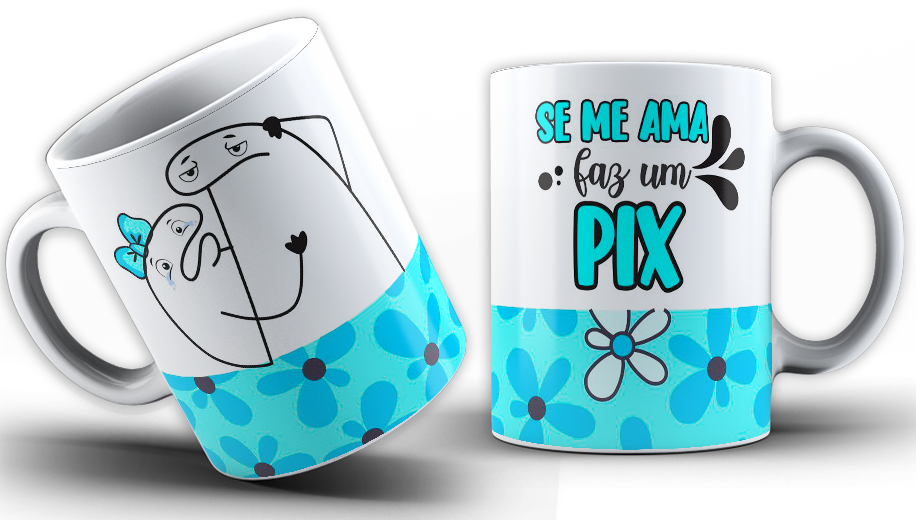 Caneca Personalizada de Porcelana - Namorados - Se me ama, faz um pix