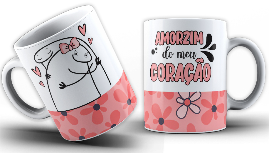 Caneca Personalizada de Porcelana - Namorados - Amorzim do meu coração