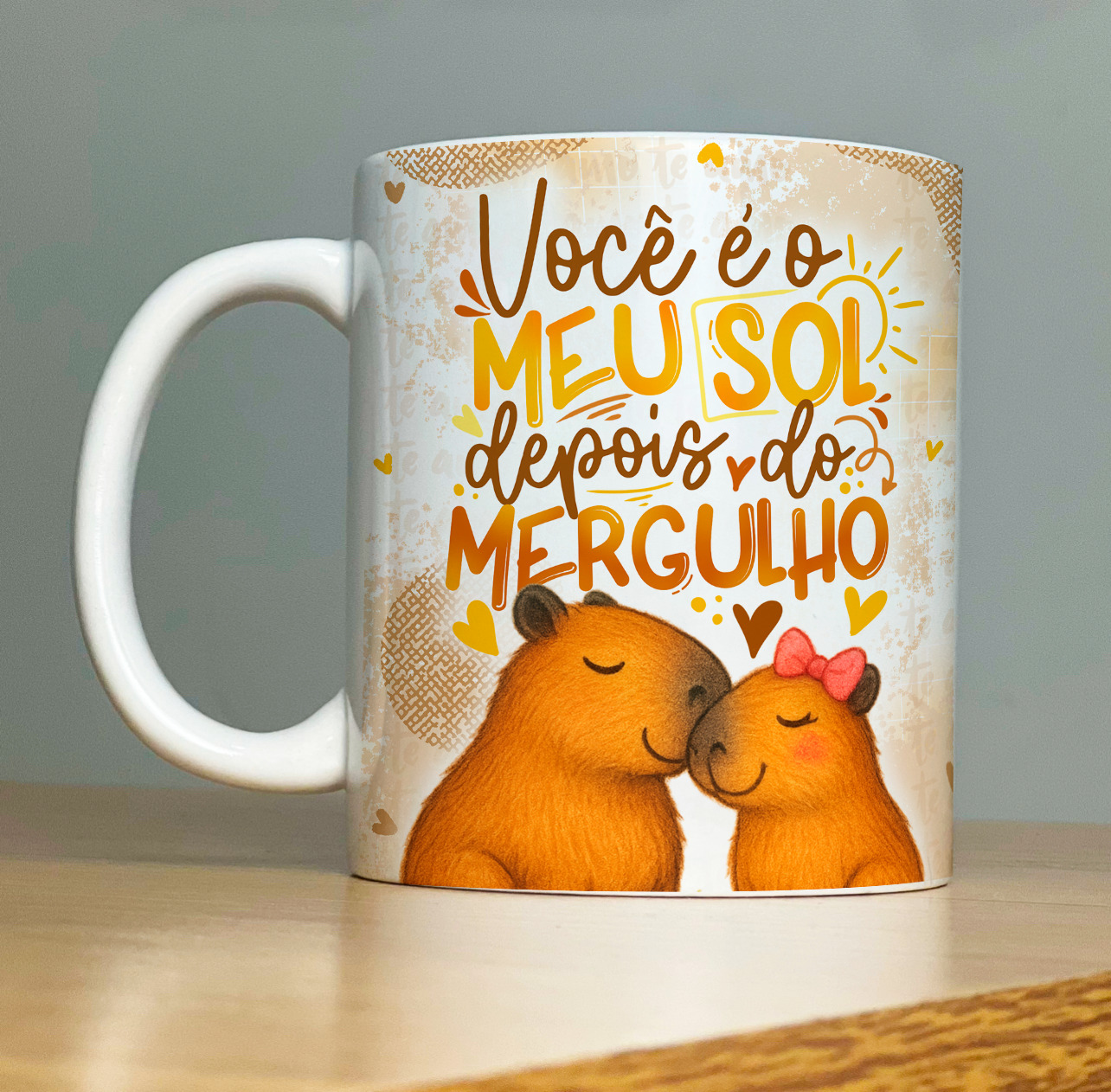 Caneca Personalizada de Porcelana - Namorados - Você é o meu sol depois do mergulho