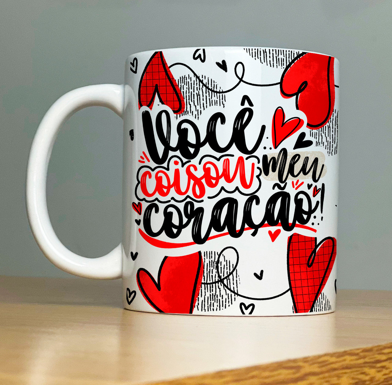 Caneca Personalizada de Porcelana - Namorados - Você coisou meu coração
