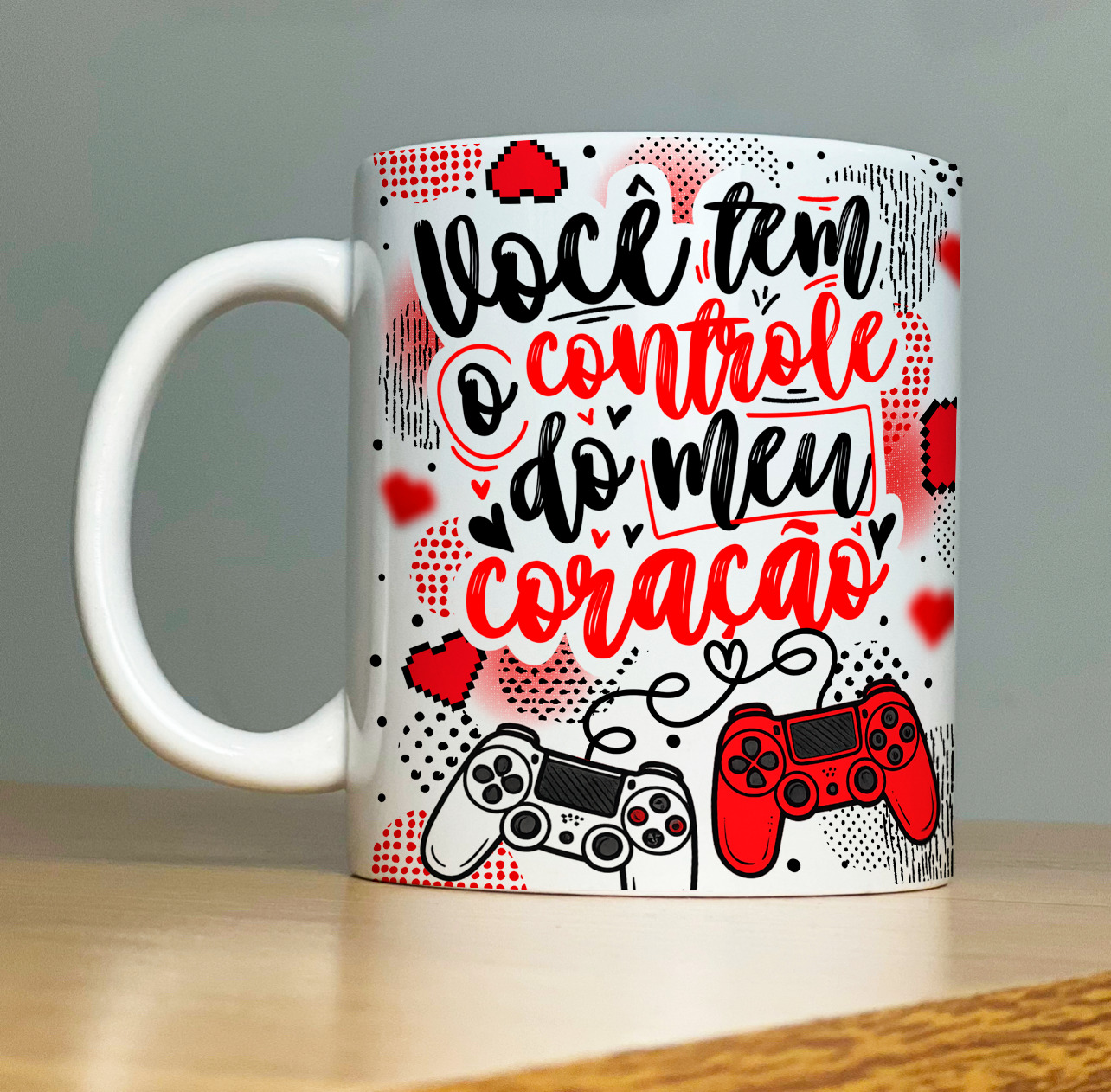 Caneca Personalizada de Porcelana - Namorados - Você tem o controle do meu coração 