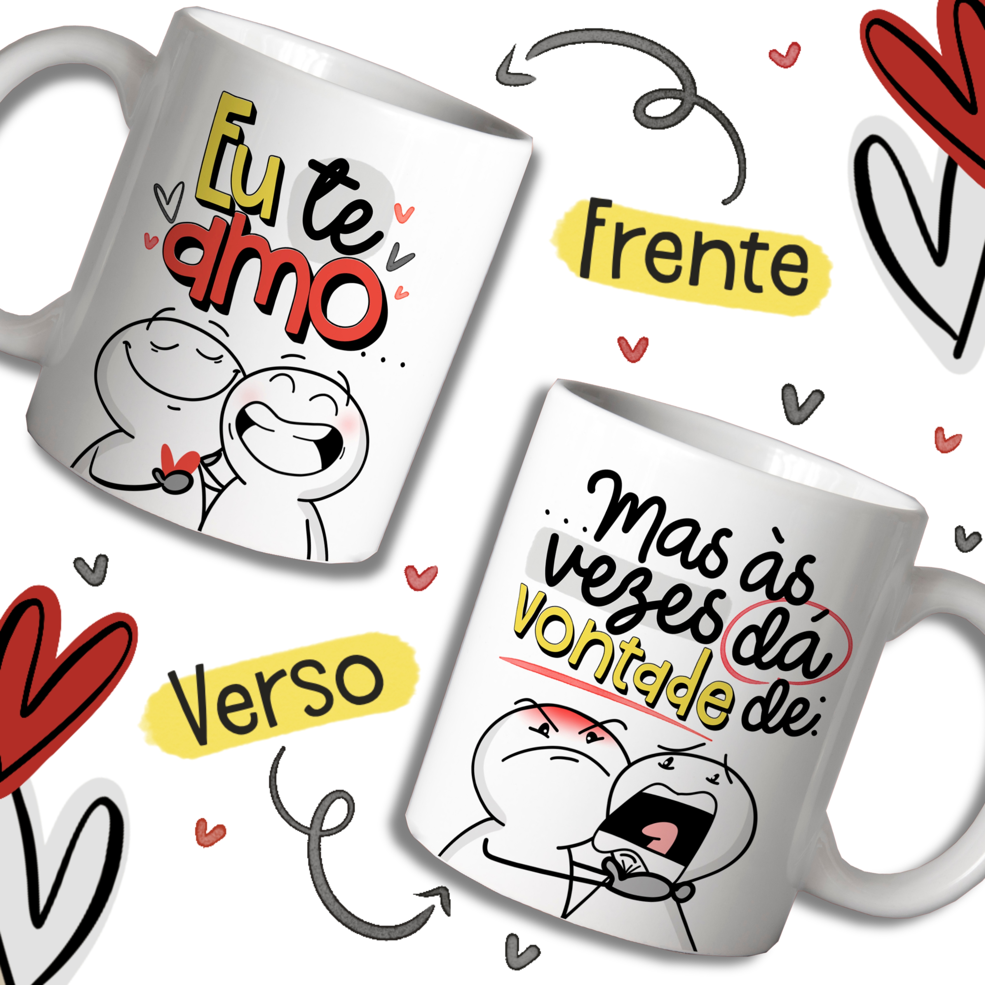 Caneca Personalizada de Porcelana - Namorados -  Eu te amo