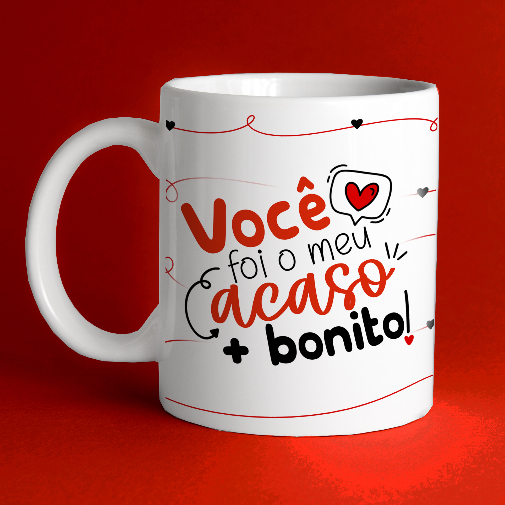 Caneca Personalizada de Porcelana - Namorados - Você foi o meu acaso + bonito