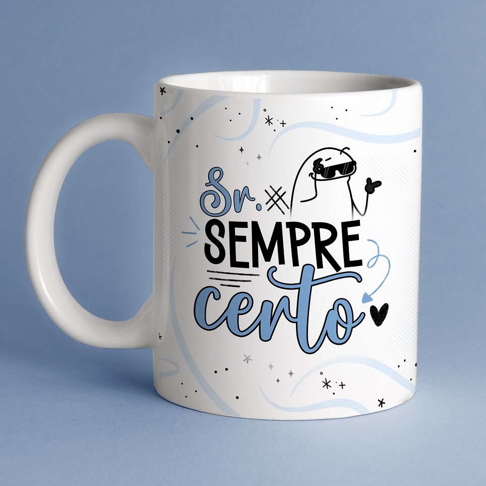 Caneca Personalizada de Porcelana - Namorados - Sr. Sempre Certo