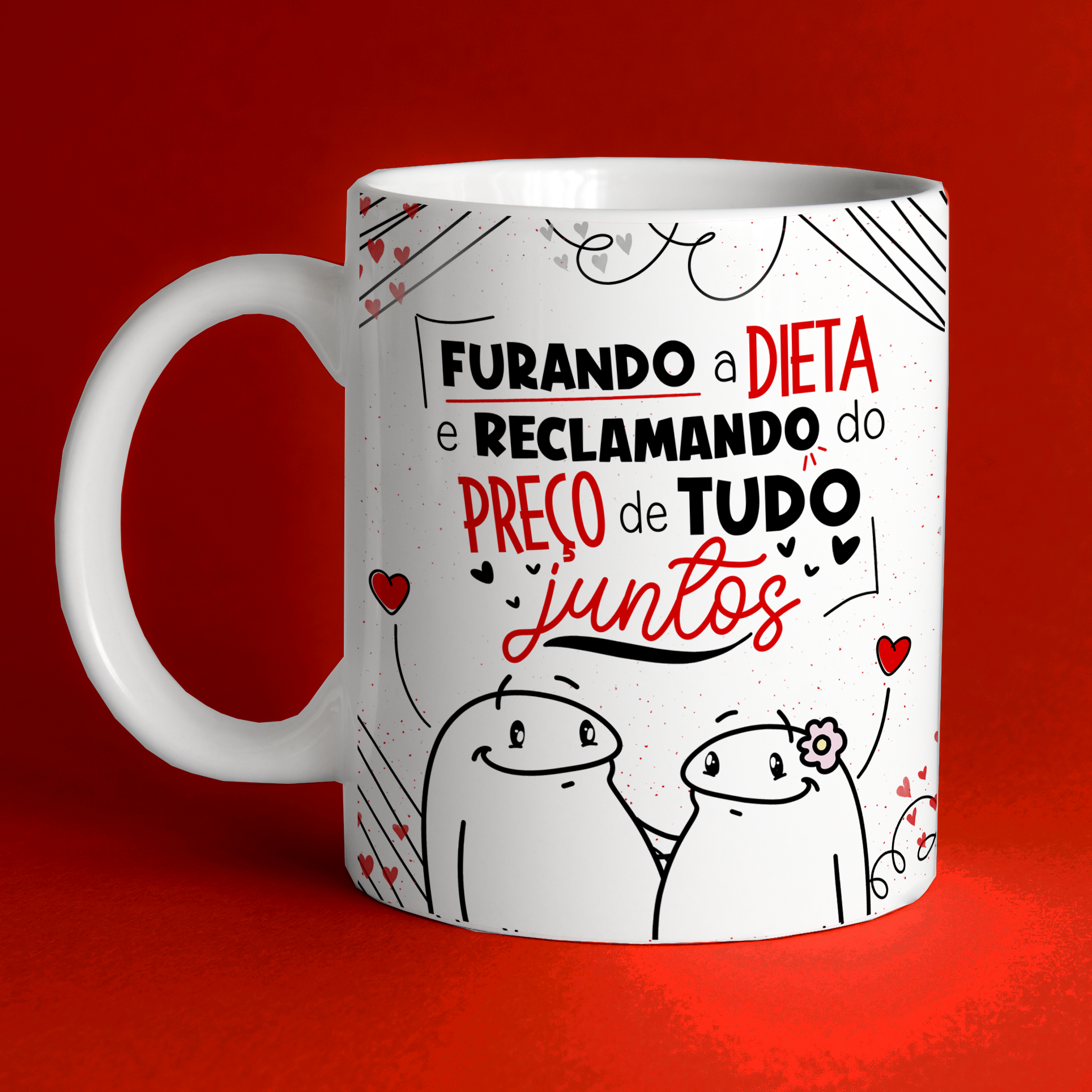 Caneca Personalizada de Porcelana - Namorados - Furando a Dieta