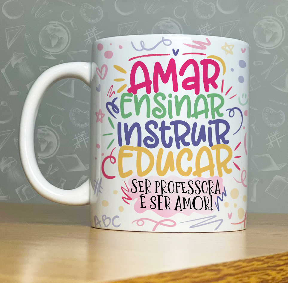 Caneca personalizada de porcelana   Tema: Dia dos professores   -  Modelo: 23