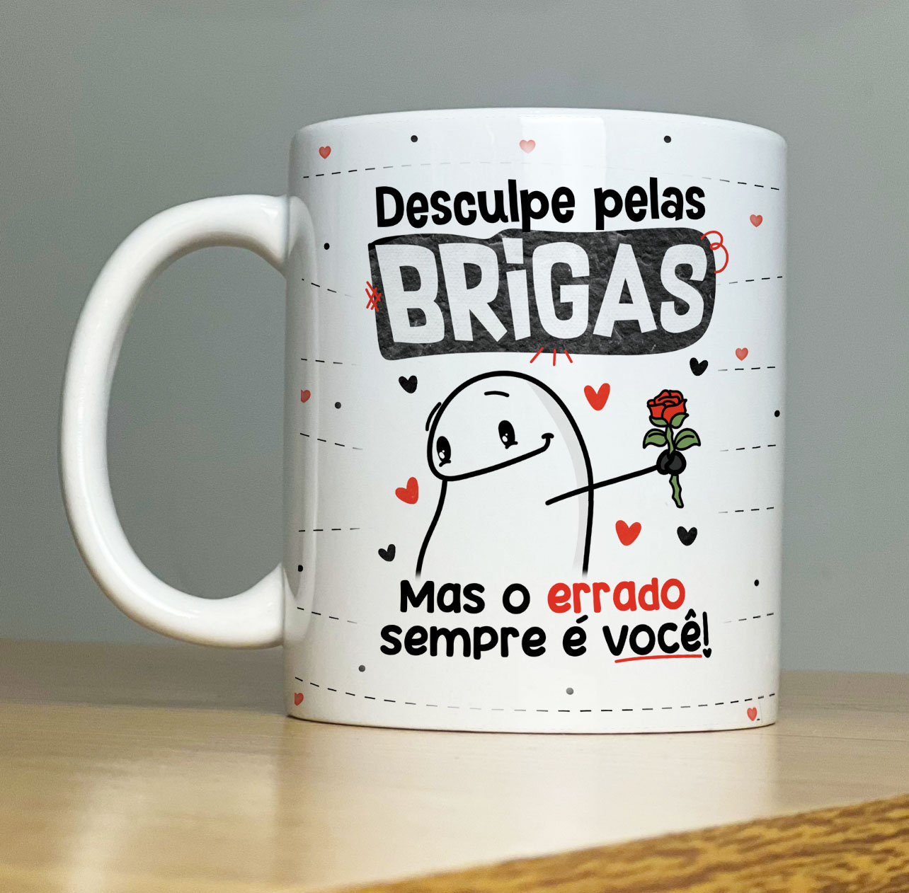 Caneca Personalizada de Porcelana - Namorados - Desculpas pelas brigas