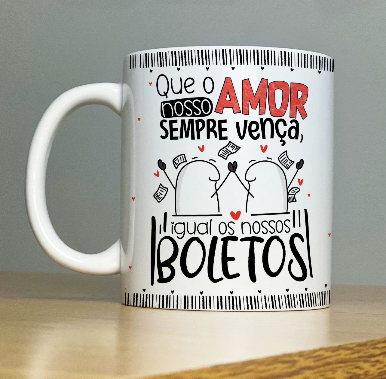 Caneca Personalizada de Porcelana - Namorados - Que o nosso amor sempre vença