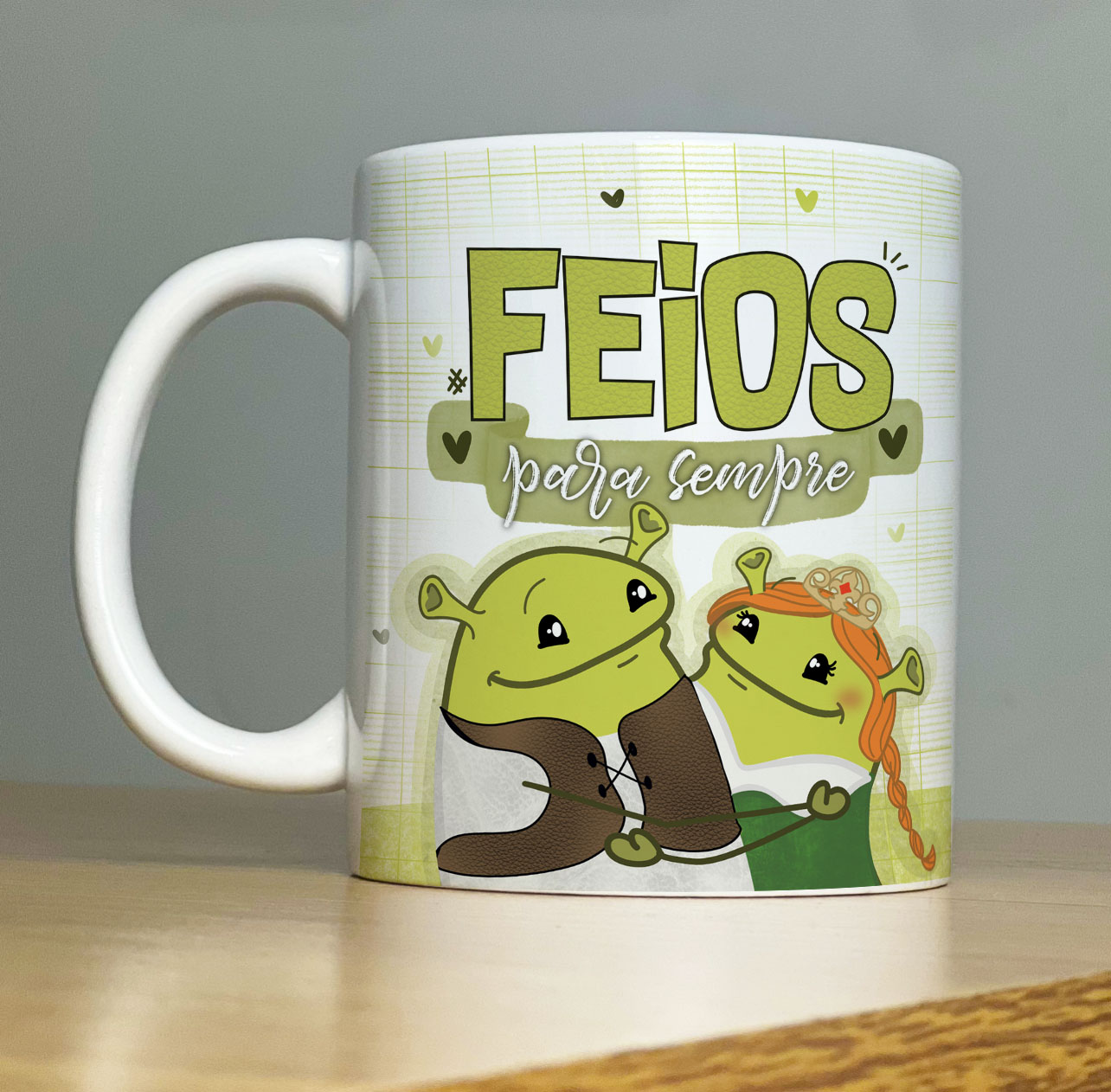 Caneca Personalizada de Porcelana - Namorados - Feios pra sempre