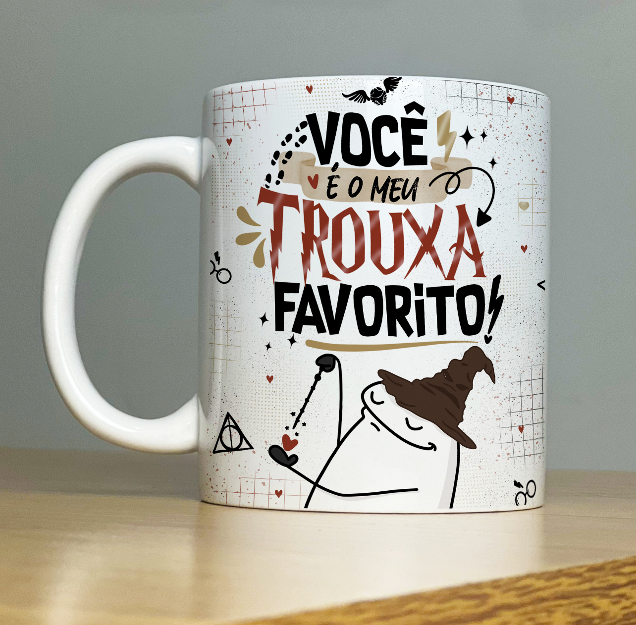 Caneca Personalizada de Porcelana - Namorados - Você é o meu trouxa favorito