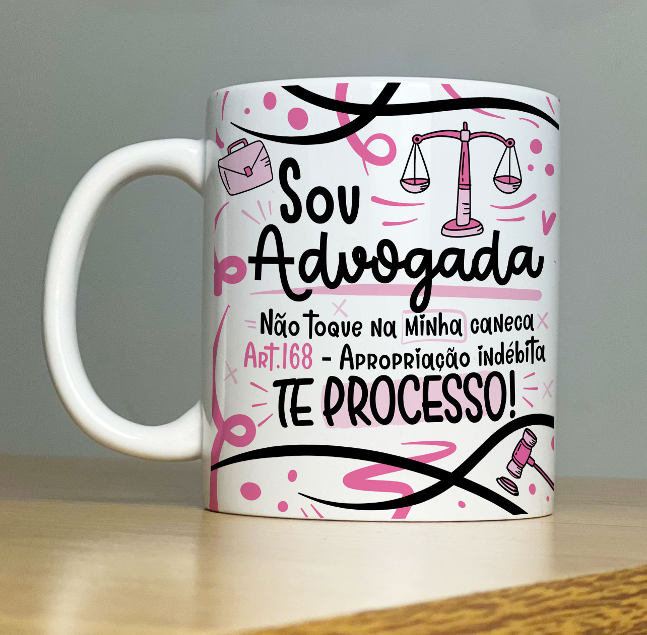 Caneca Personalizada de Porcelana – Profissão: Sou Advogada -  325ML