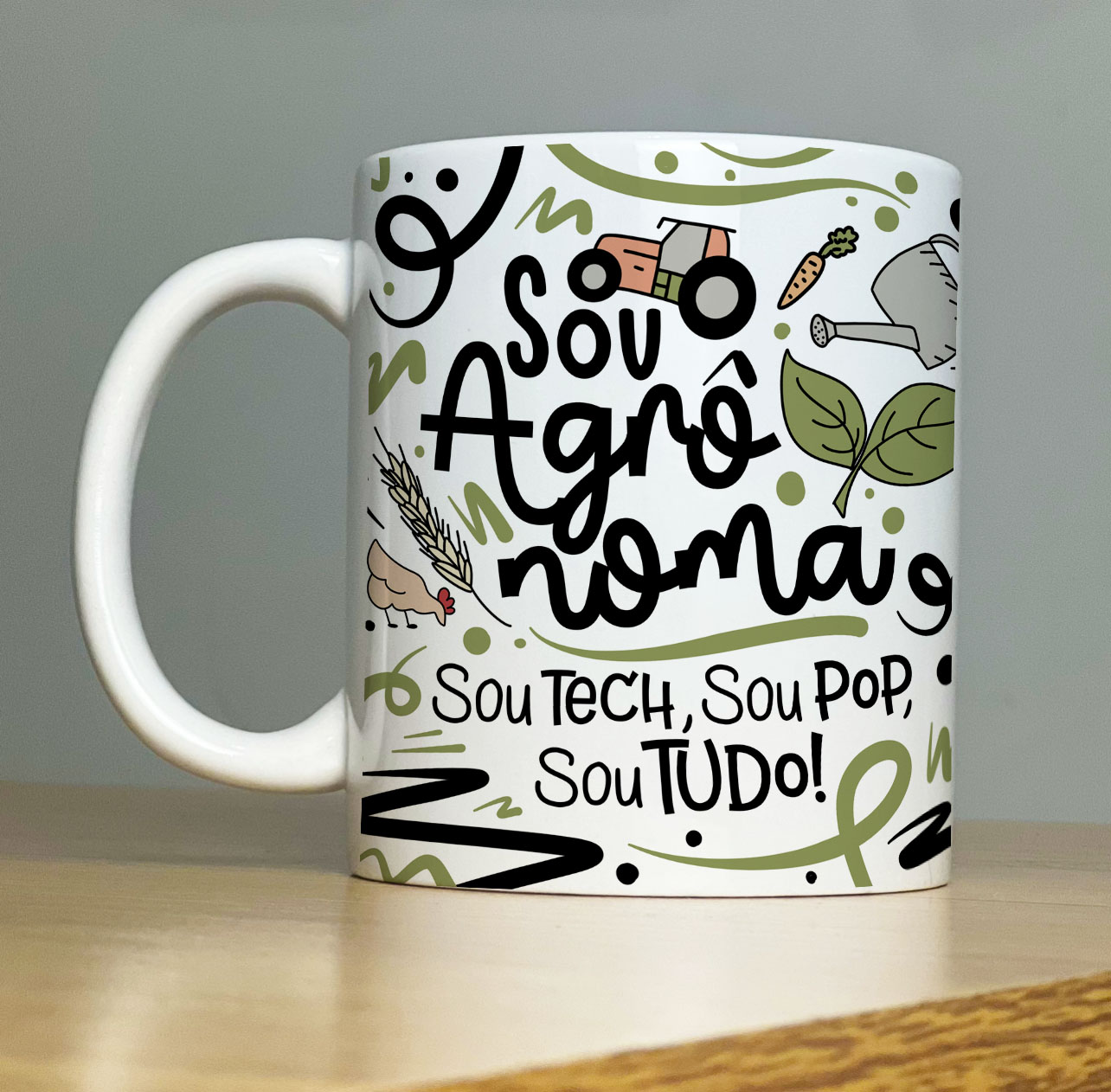 Caneca Personalizada de Porcelana – Profissão: Sou Agronôma -  325ML