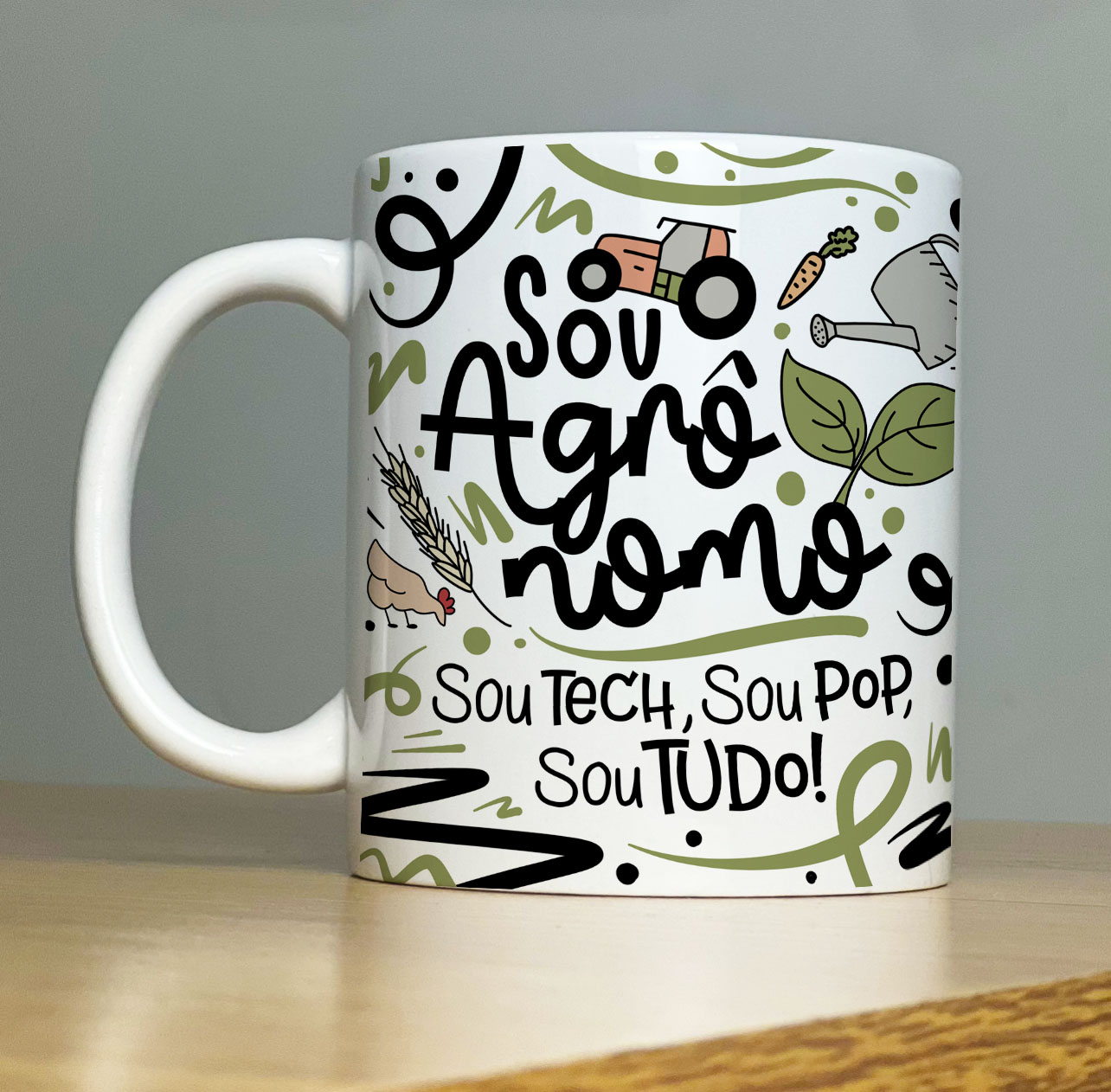 Caneca Personalizada de Porcelana – Profissão: Sou Agronômo -  325ML
