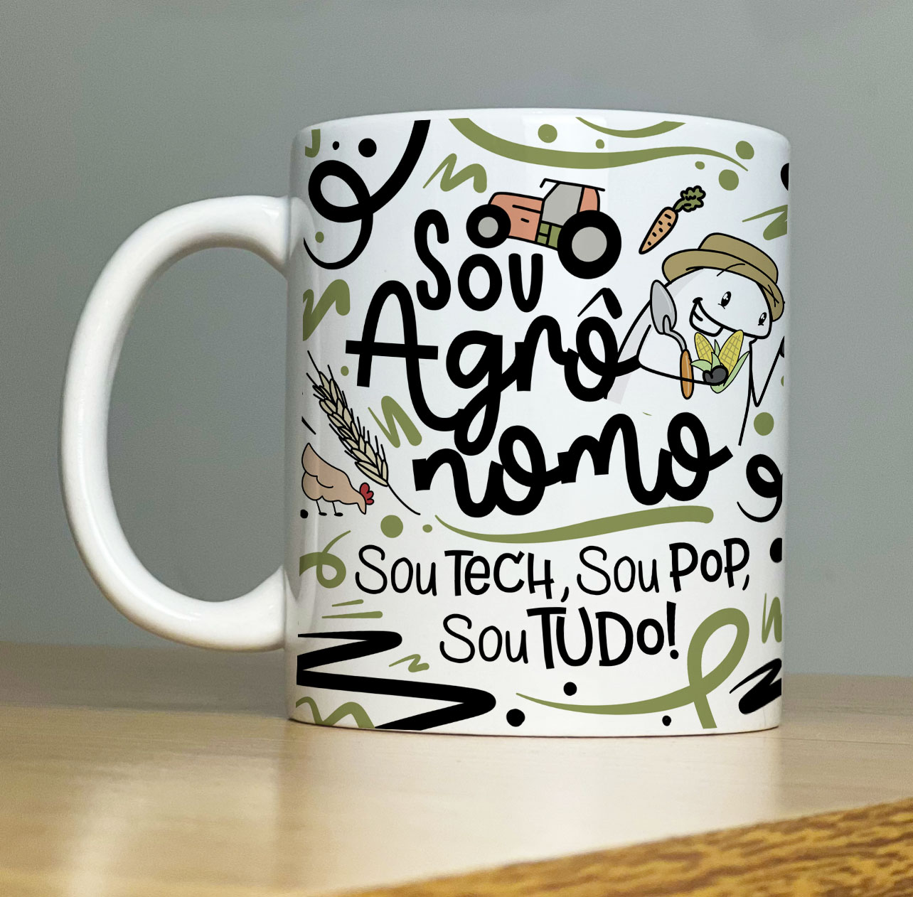 Caneca Personalizada de Porcelana – Profissão: Sou Agronômo com Flork -  325ML