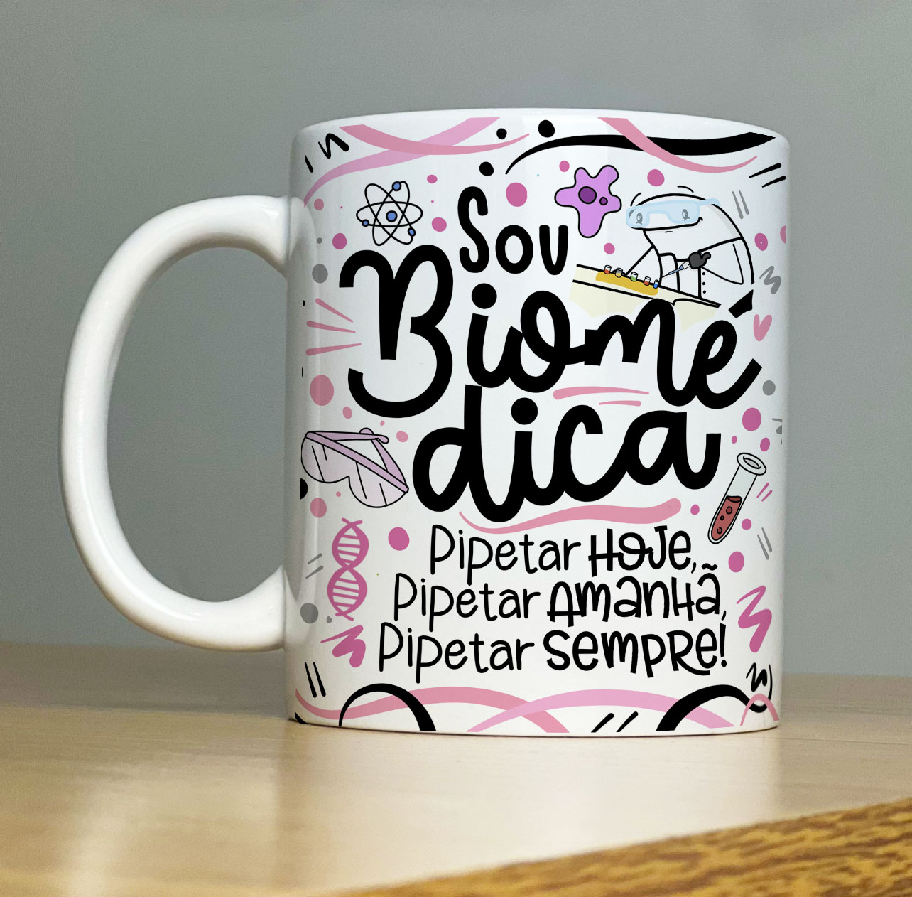 Caneca Personalizada de Porcelana – Profissão: Sou Biomedica com Flork -  325ML