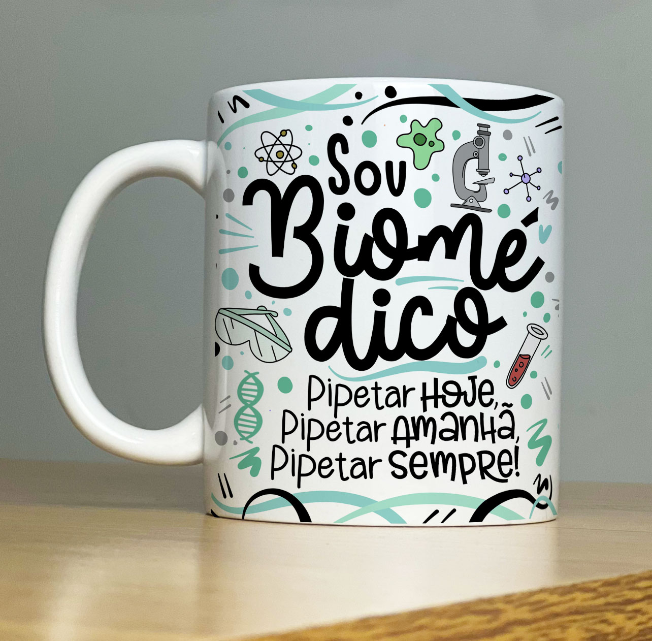 Caneca Personalizada de Porcelana – Profissão: Sou Biomedico -  325ML