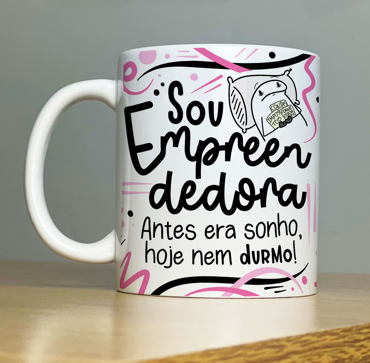 Caneca Personalizada de Porcelana – Profissão: Sou Empreendedora com Flork  -  325ML