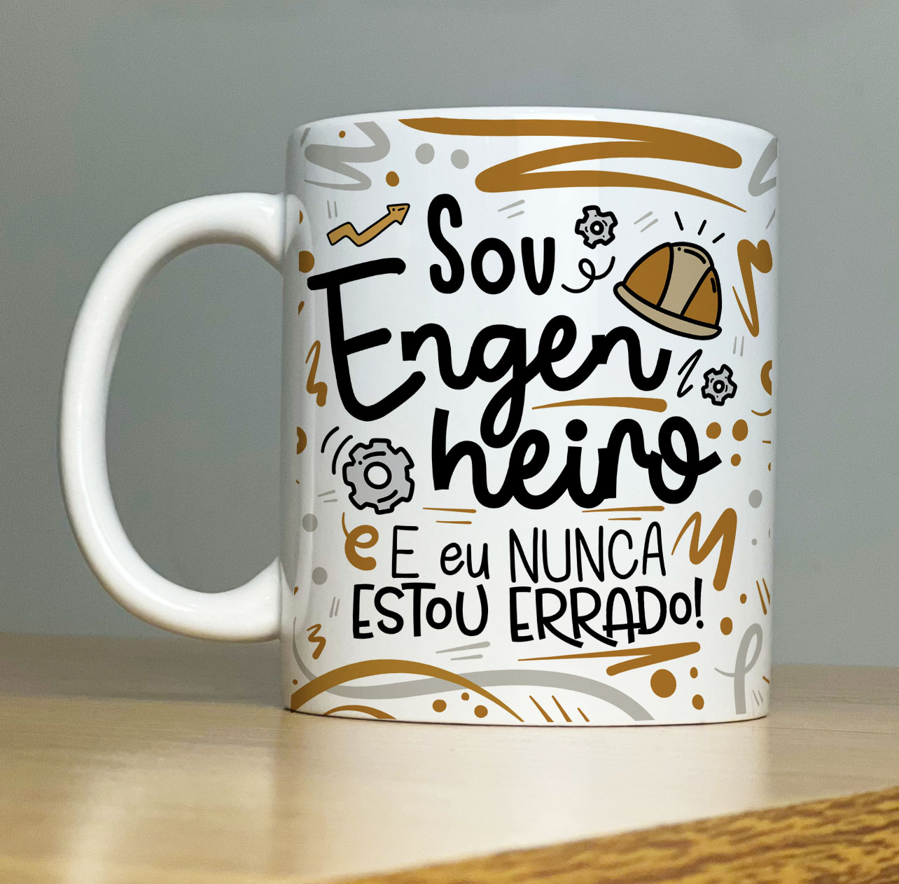 Caneca Personalizada de Porcelana – Profissão: Sou Engenheiro  -  325ML