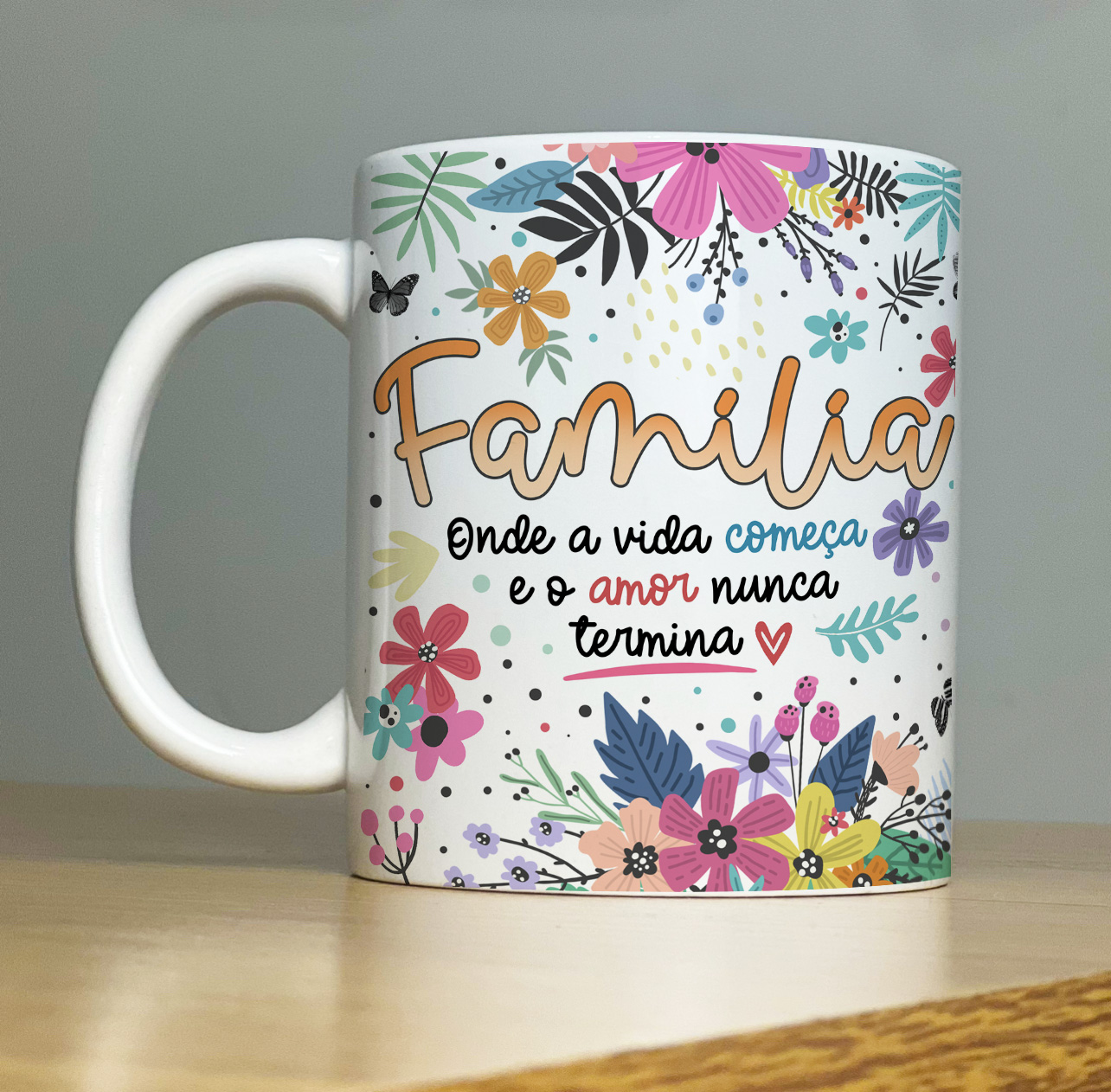Caneca Personalizada de Porcelana   Tema: Família   caneca para família    