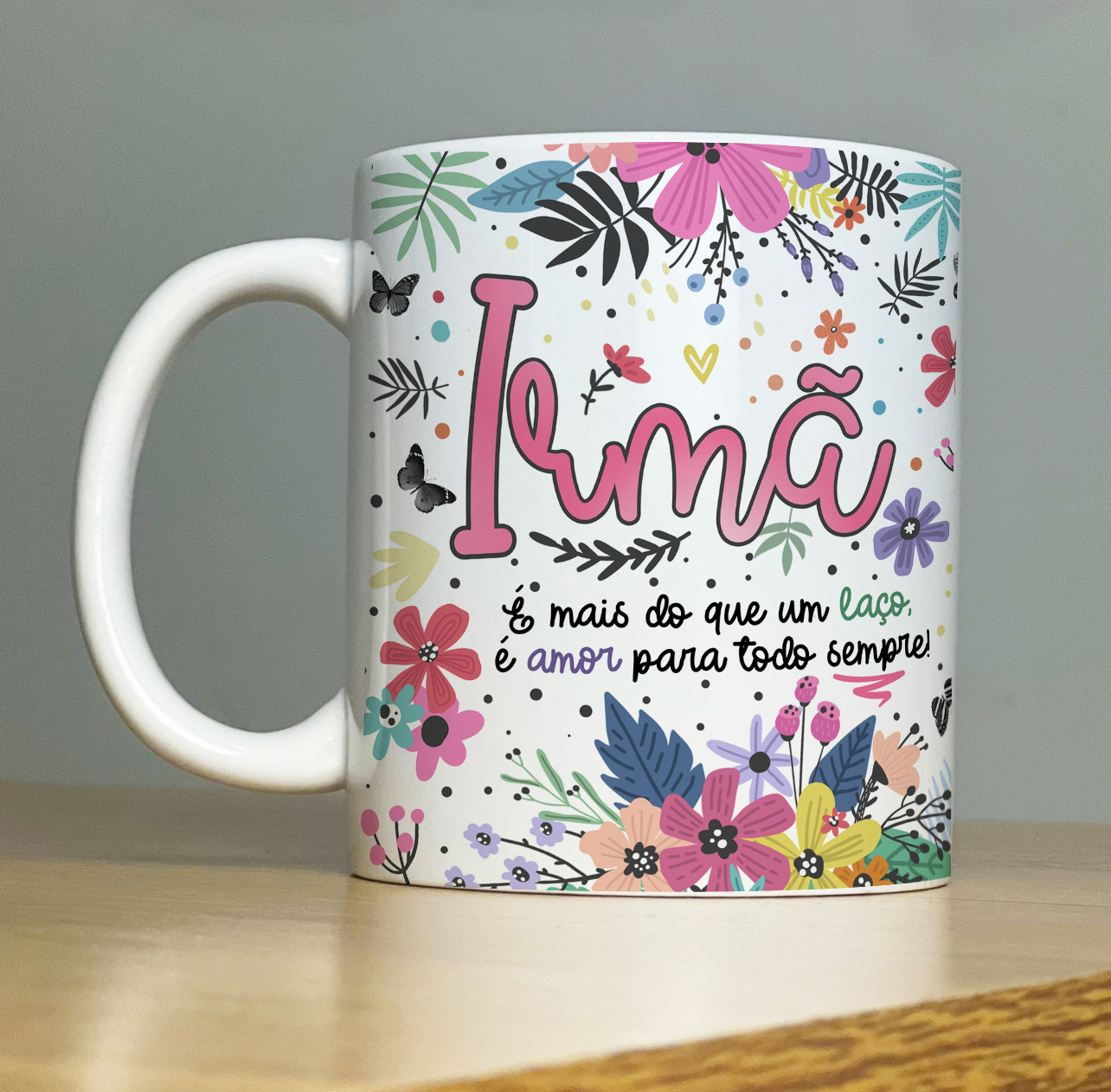 Caneca Personalizada de Porcelana   Tema: Família   caneca para Irmã    